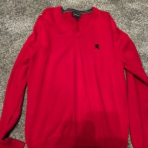 Red Express V-Neck Sweater